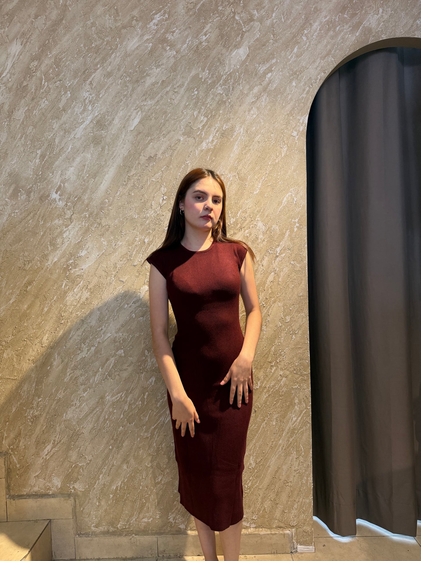Vestido tejido cuello de tortuga
