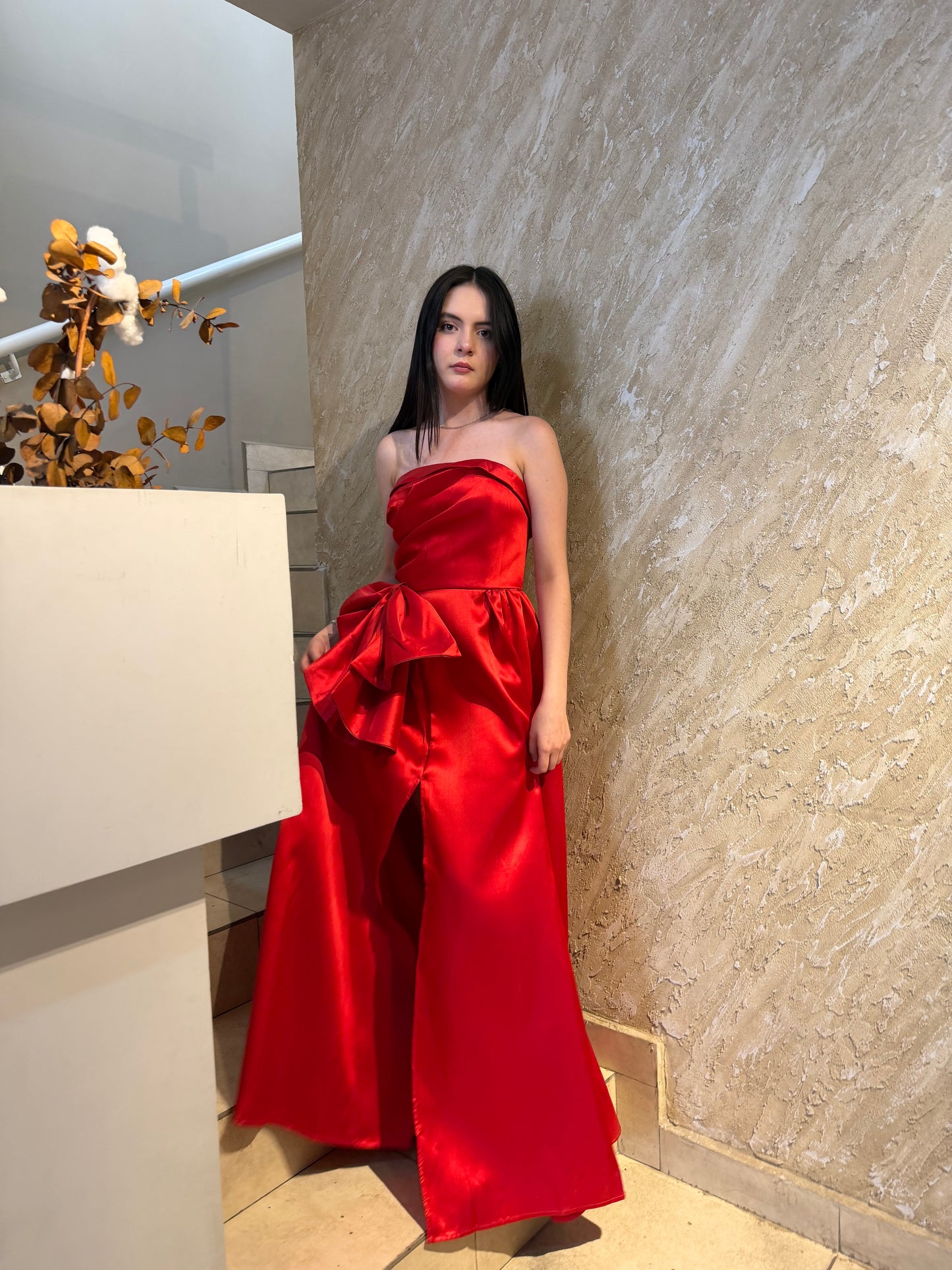 Vestido strapple rojo