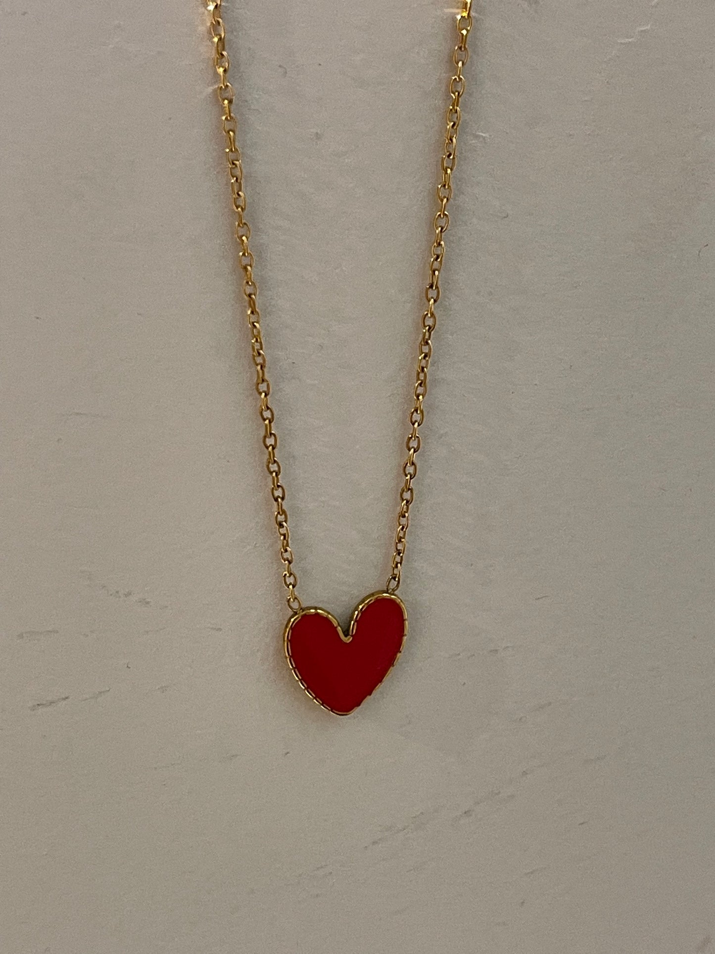 Collar corazón rojo
