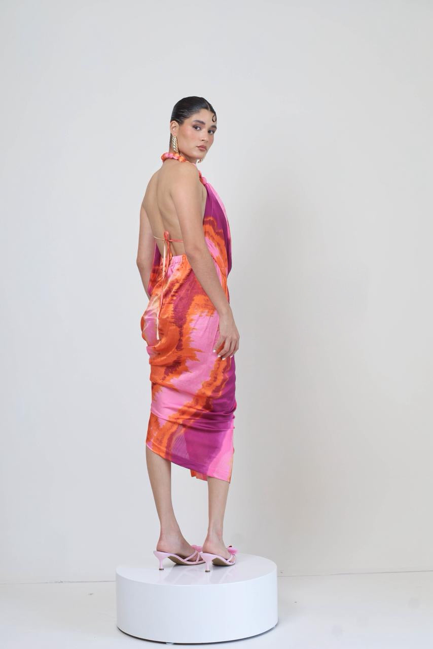 Vestido colores asimétrico