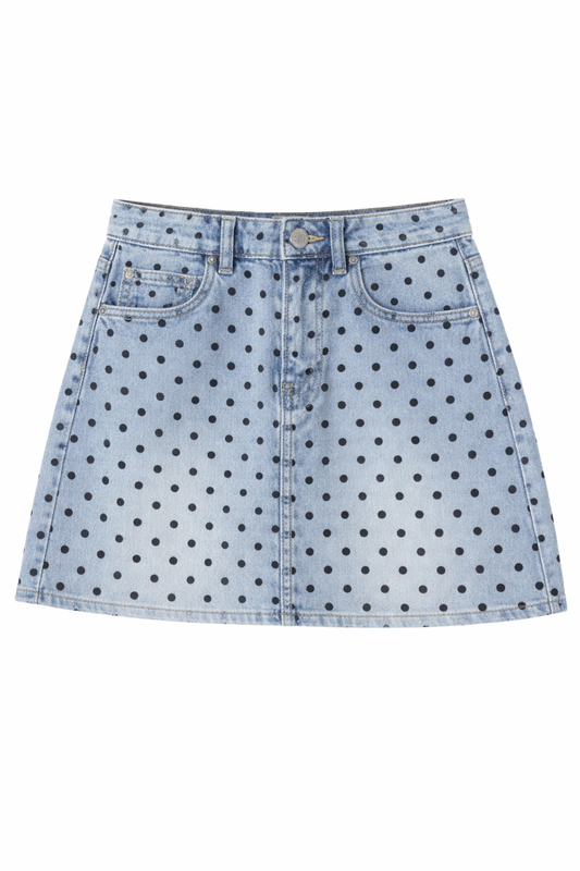 Falda mezclilla bolas