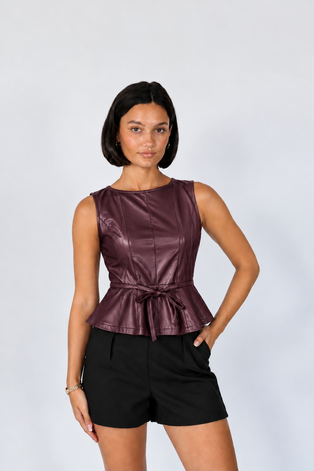 Blusa Peplum Efecto Piel – Vinoi