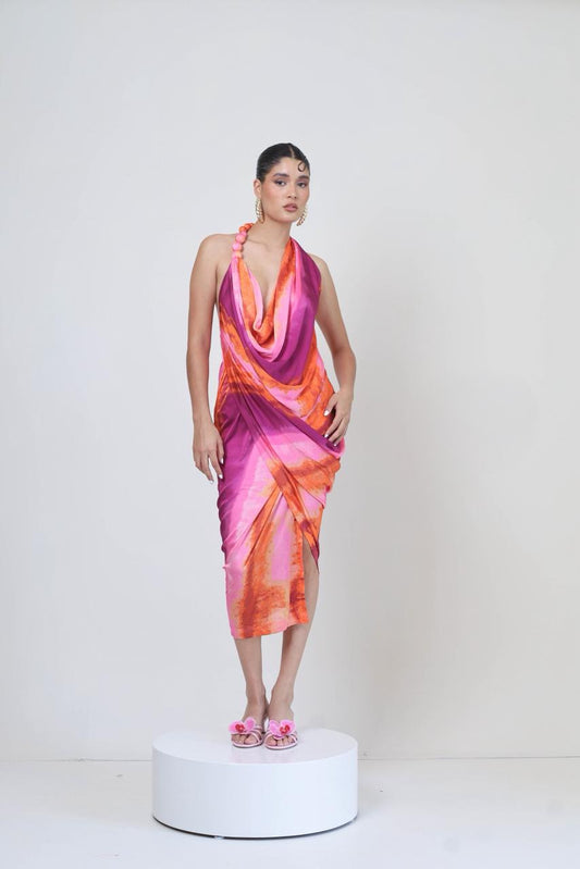 Vestido colores asimétrico