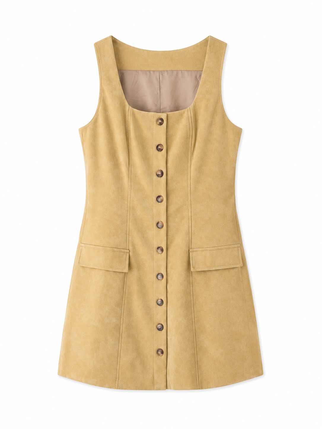 Vestido gamuza botones