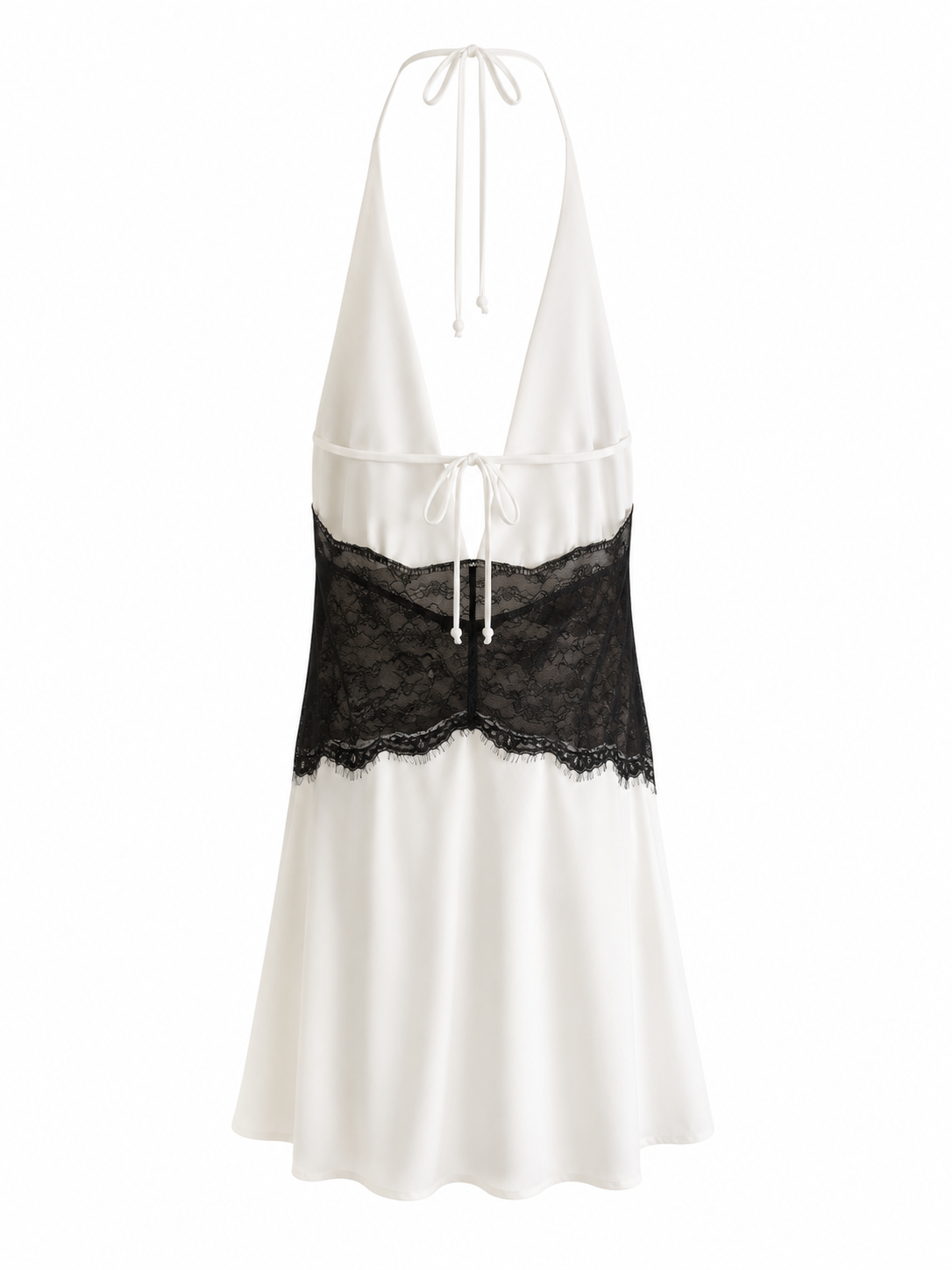 Vestido halter ajustado encaje