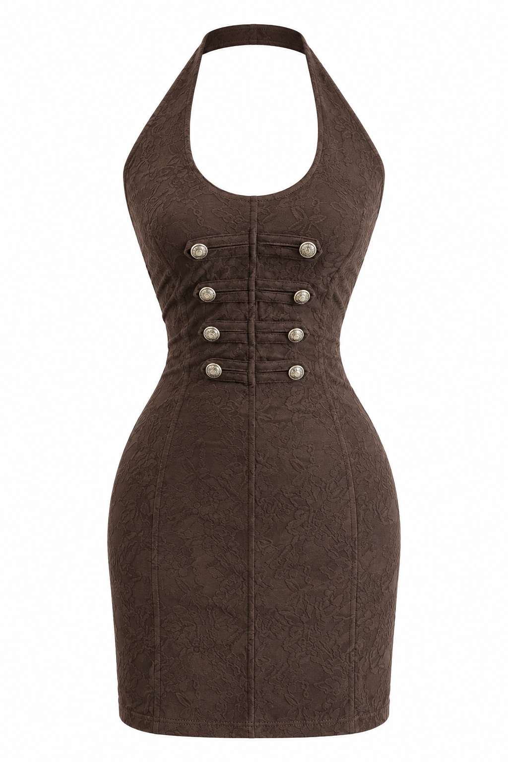 Vestido Mini Chocolate con Botones
