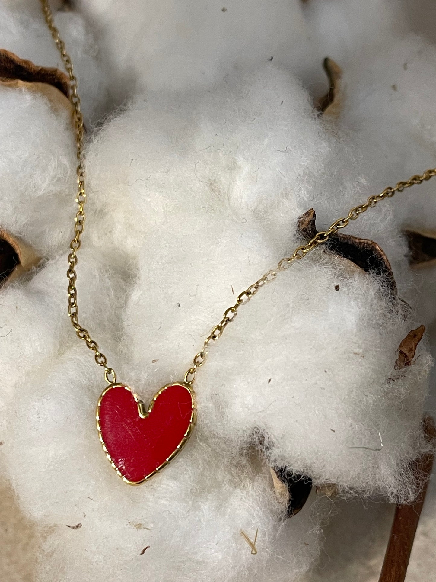 Collar corazón rojo