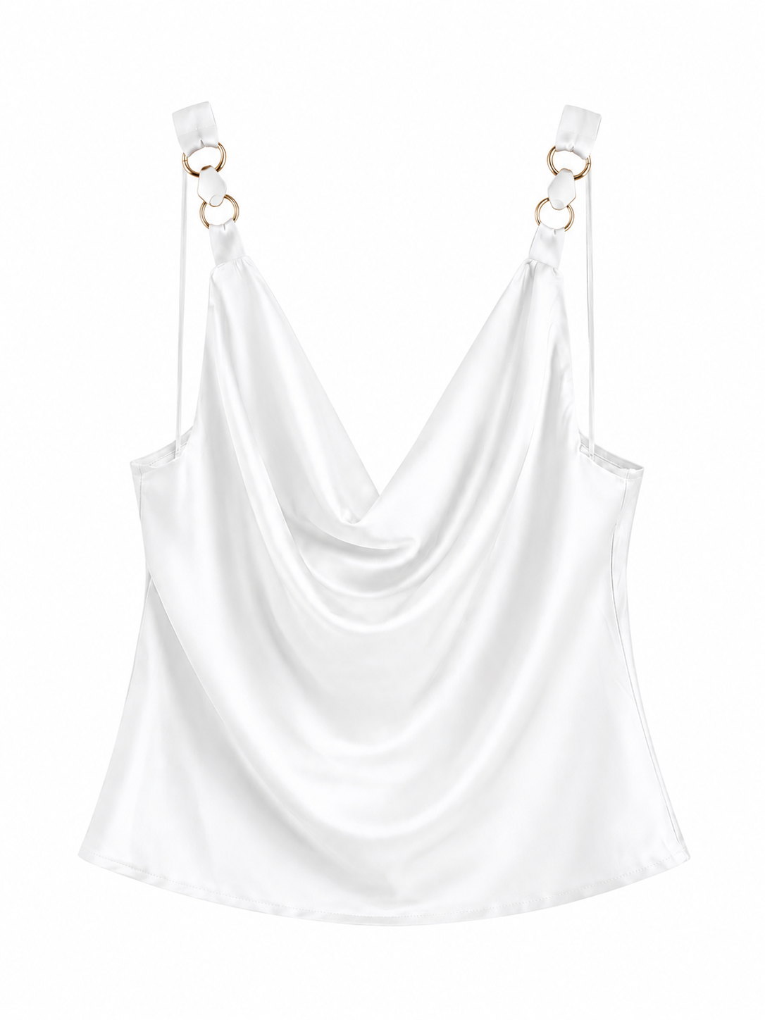 Blusa Satinada Drapeada Blanca