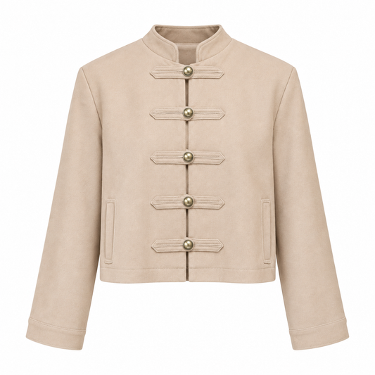 Chaqueta Militar con Botones Dorados