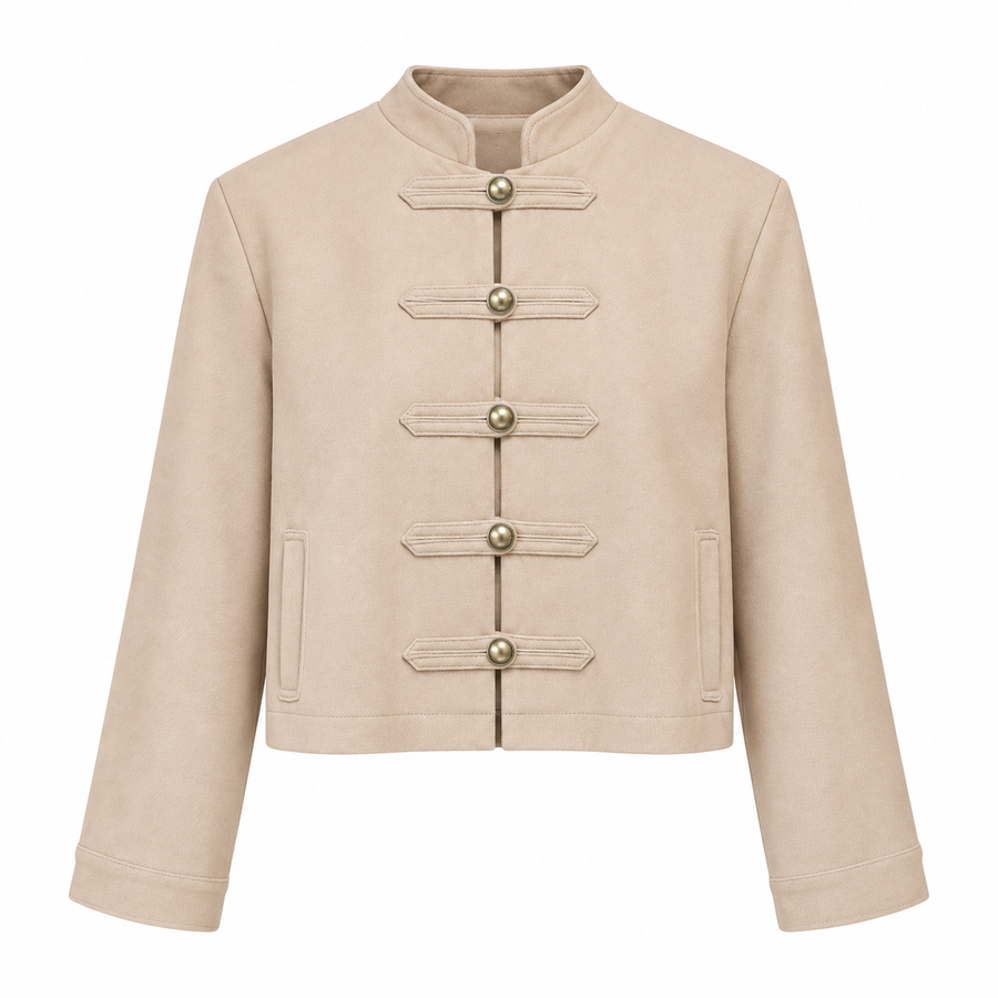 Chaqueta Militar con Botones Dorados