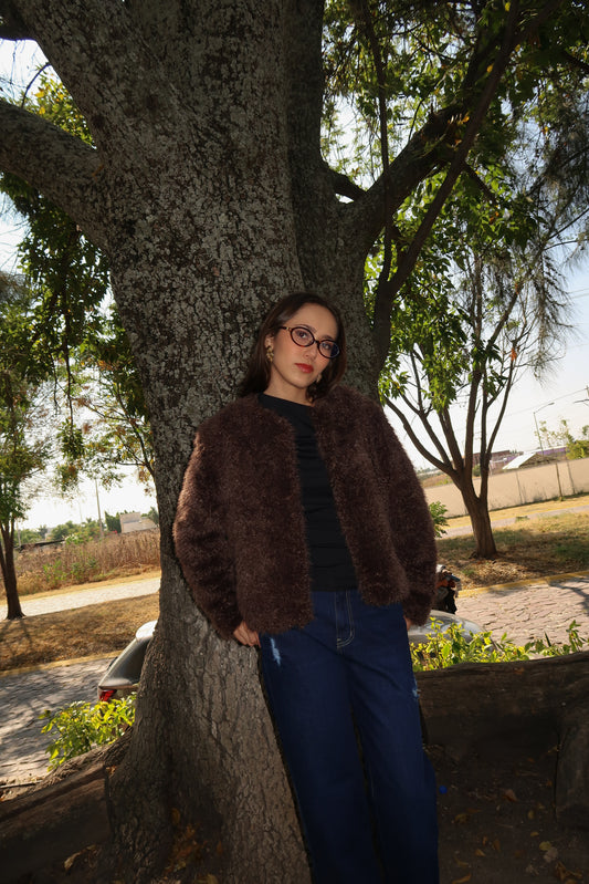 saco abrigador café