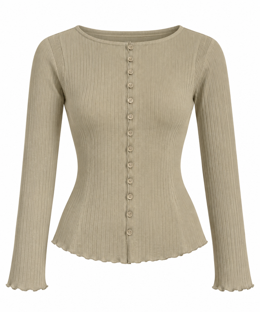 Blusa manga larga cuadros