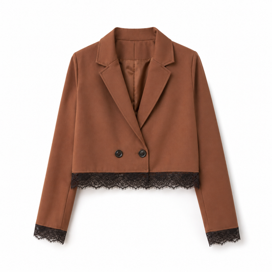 Blazer manga larga encaje