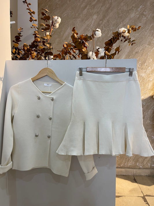 Conjunto tejido blusa falda