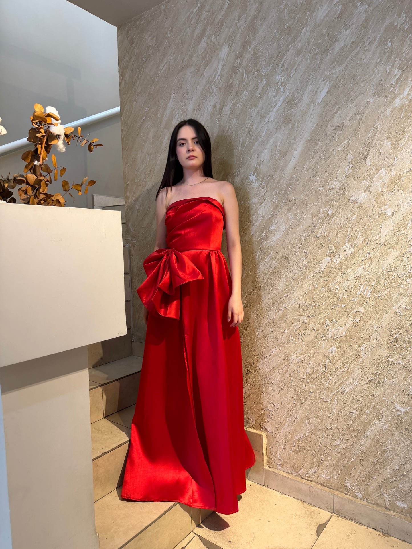 Vestido strapple rojo