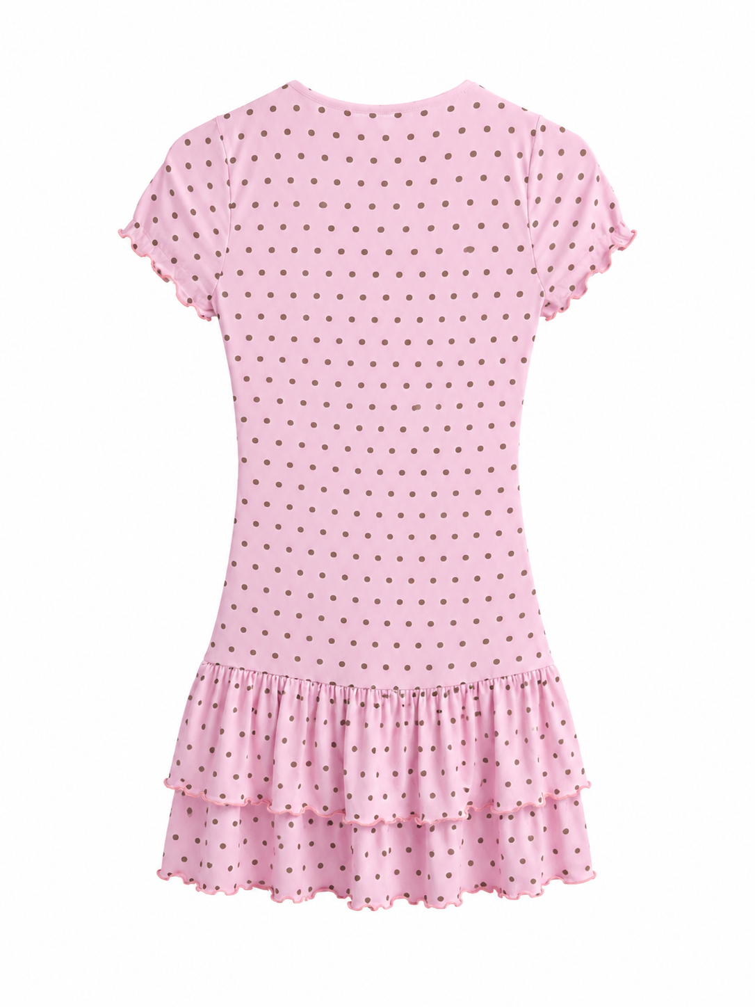 Vestido mini fruncido lunares