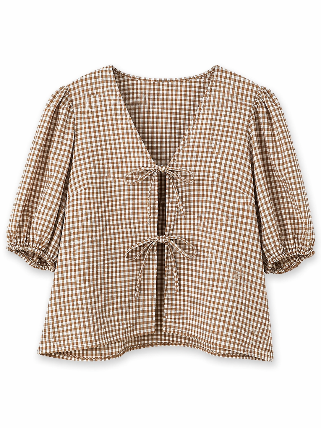Blusa moños cuadros
