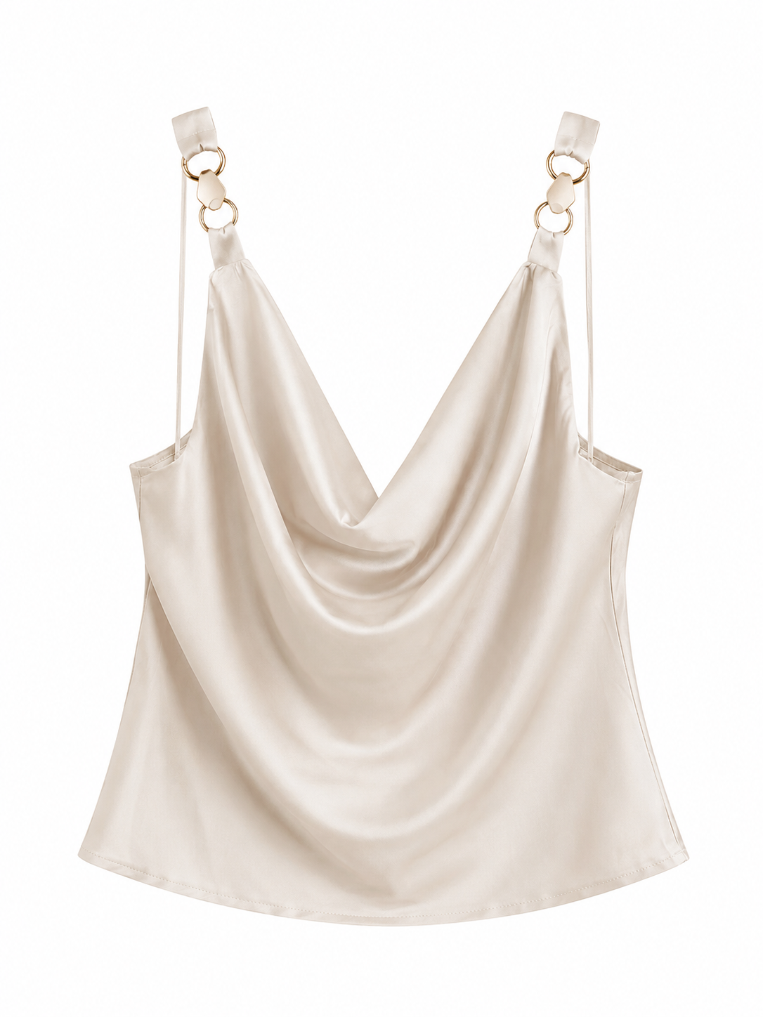 Blusa Satinada Drapeada Blanca