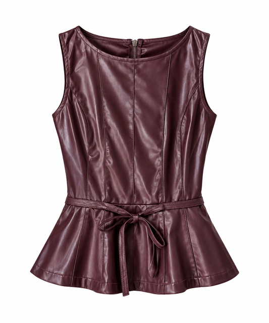 Blusa Peplum Efecto Piel – Vinoi