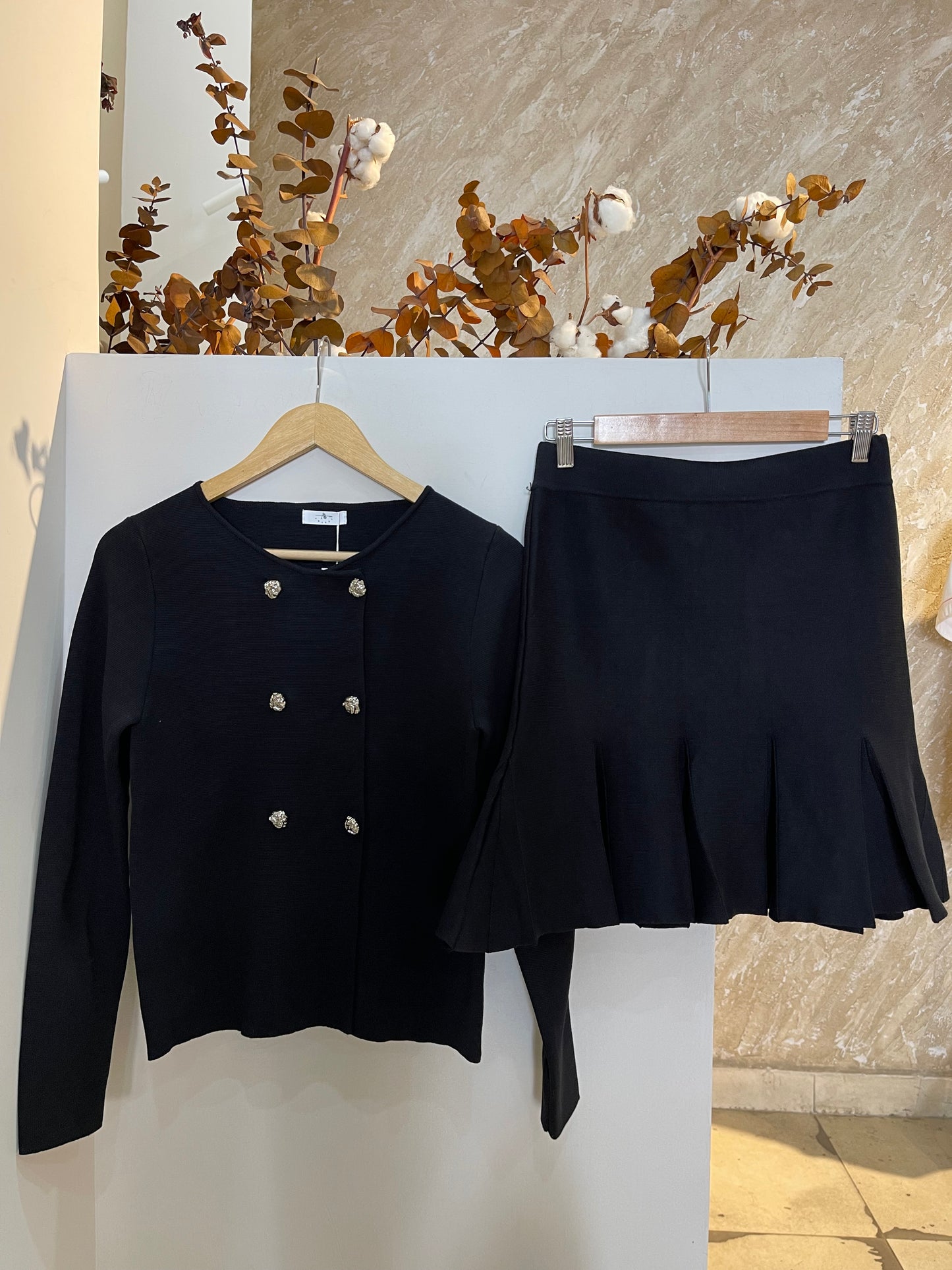 Conjunto tejido blusa falda
