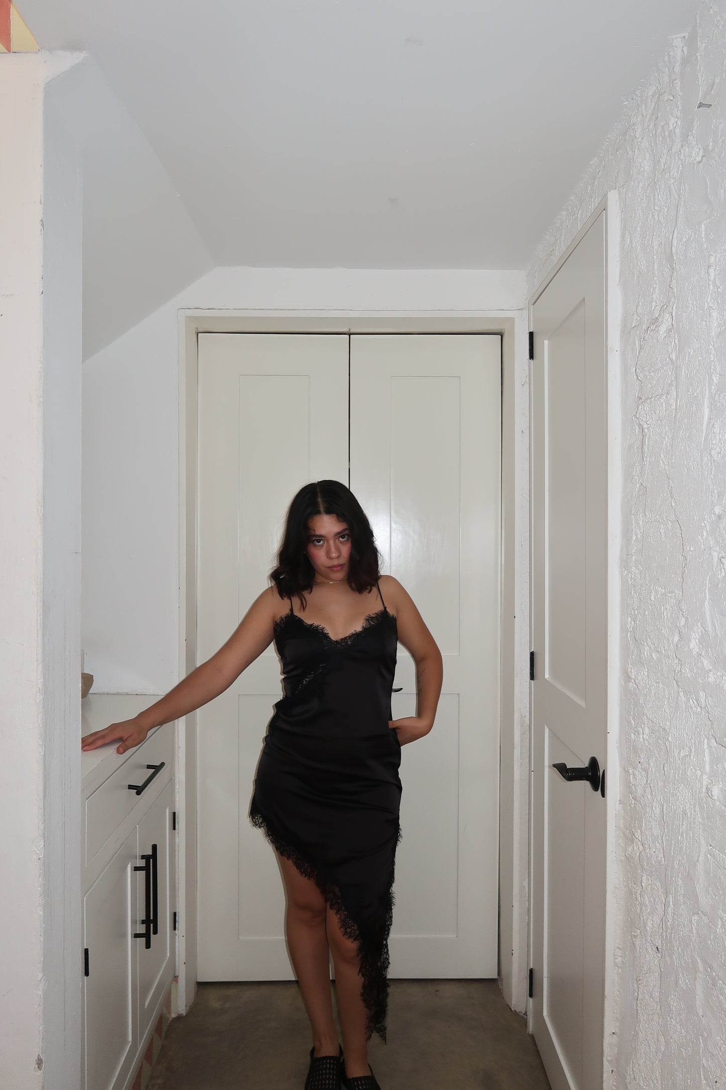 Vestido satin tirantes