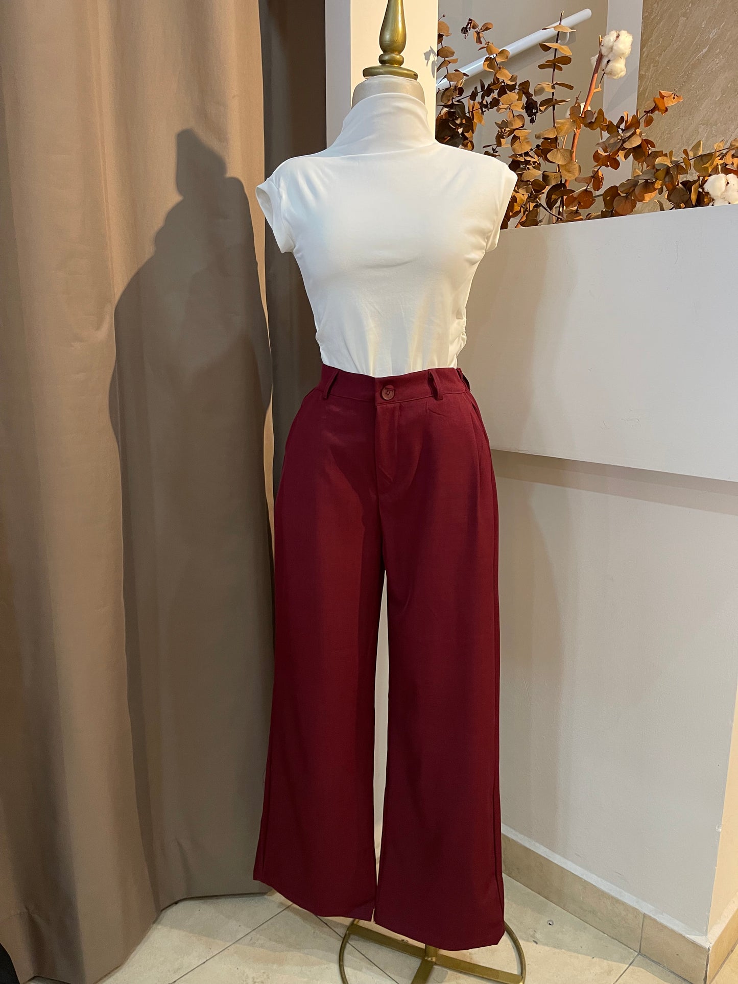Pantalón vestir resorte botón