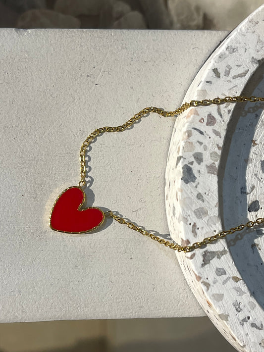 Collar corazón rojo