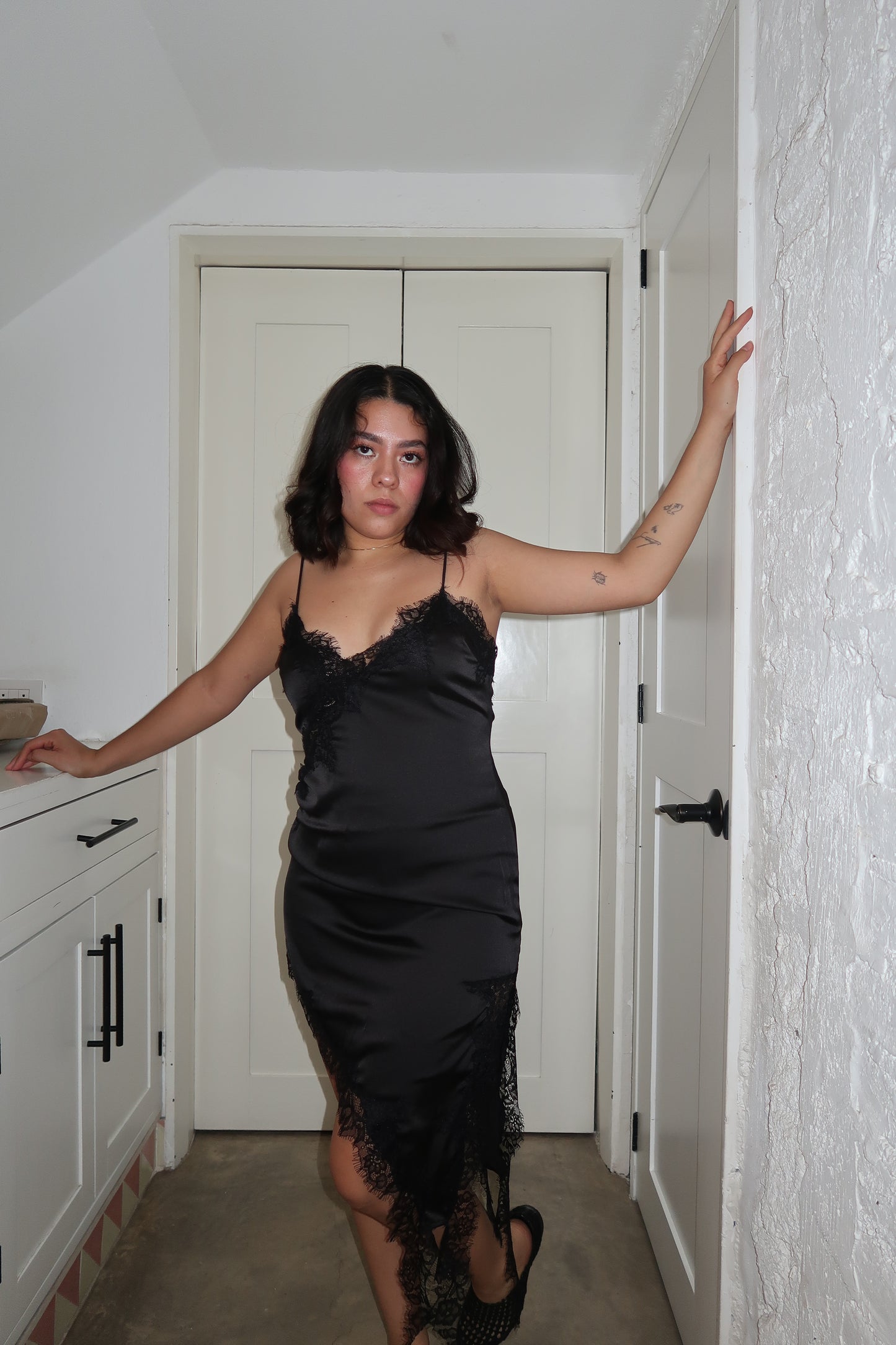Vestido satin tirantes