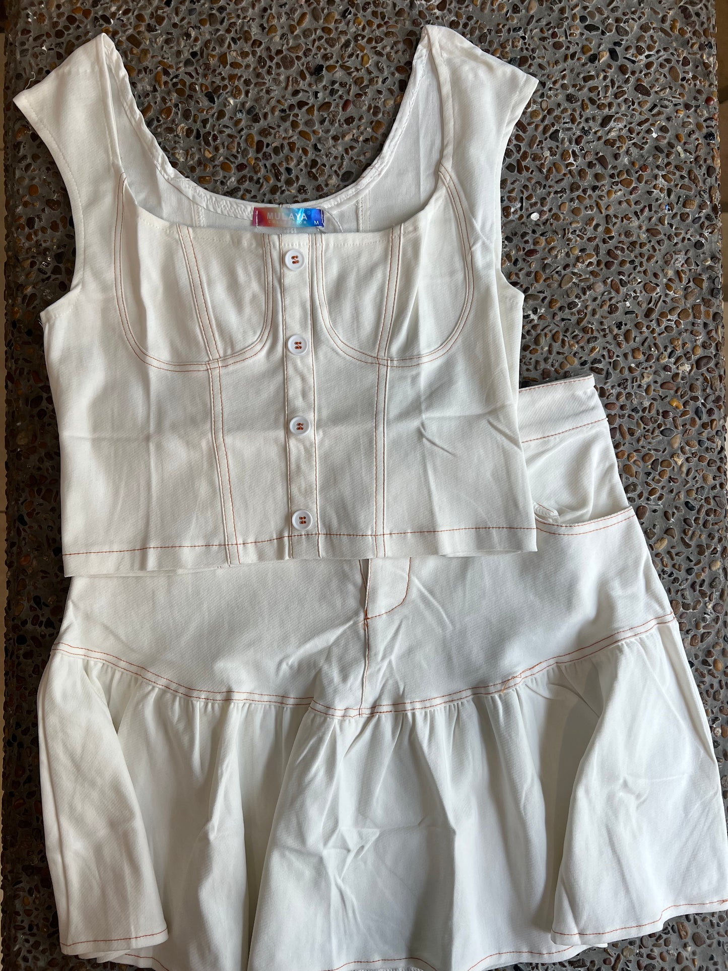Conjunto mez top y falda