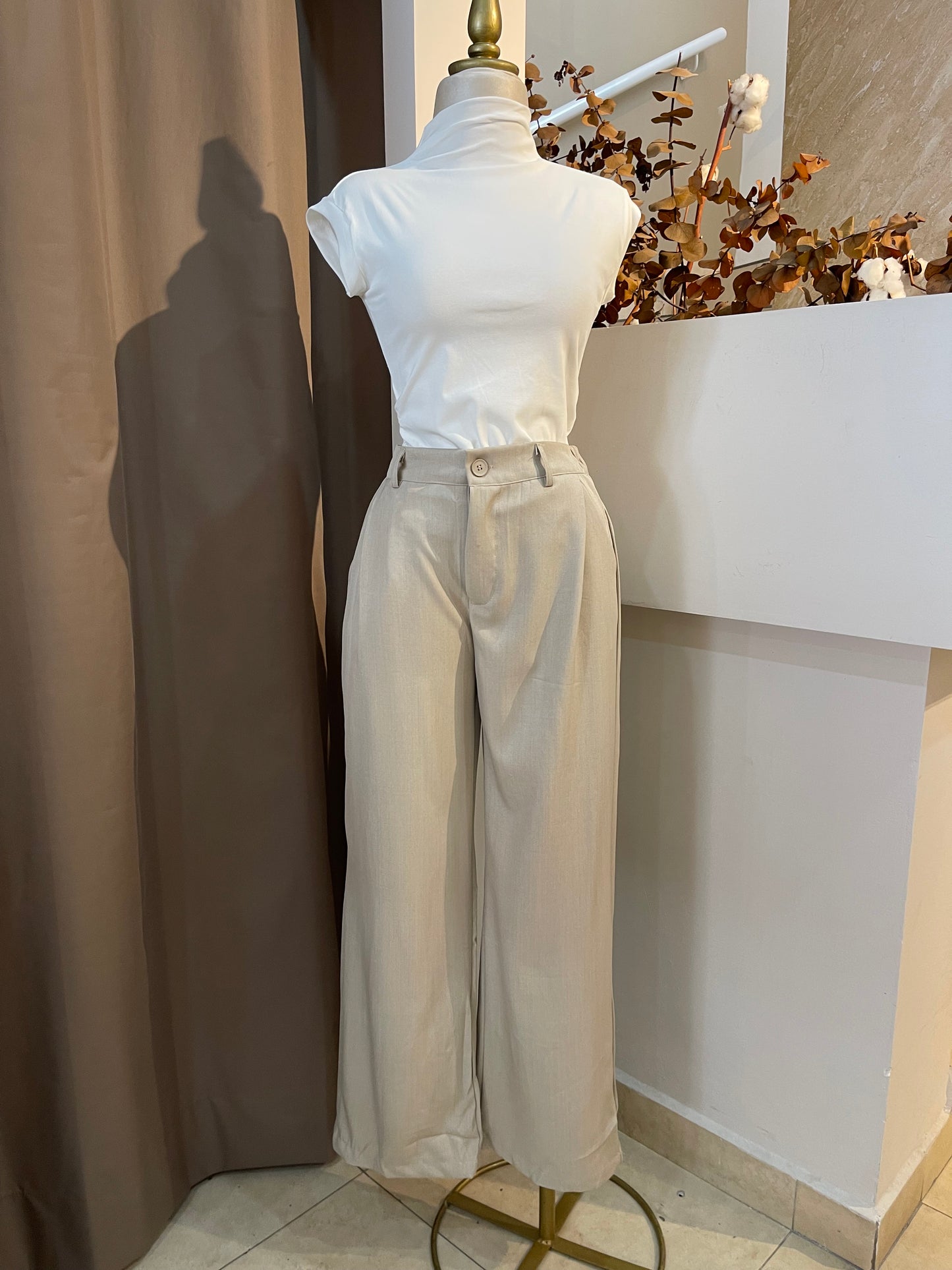 Pantalón vestir resorte botón
