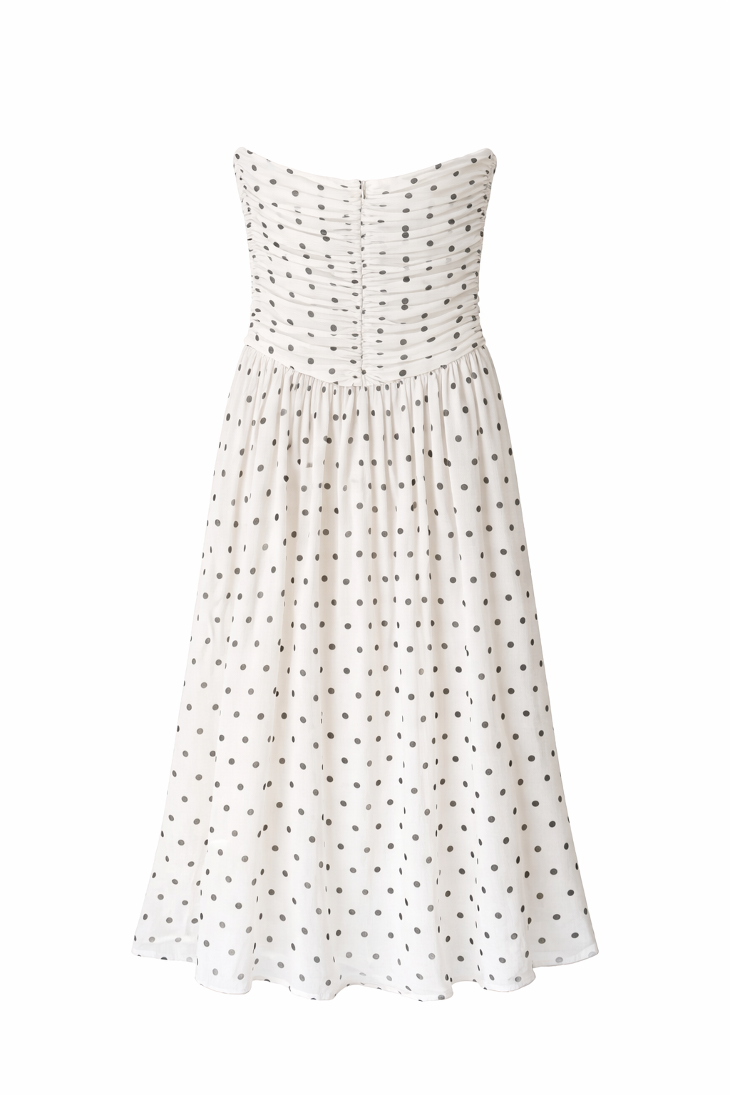 vestido lunares strapless