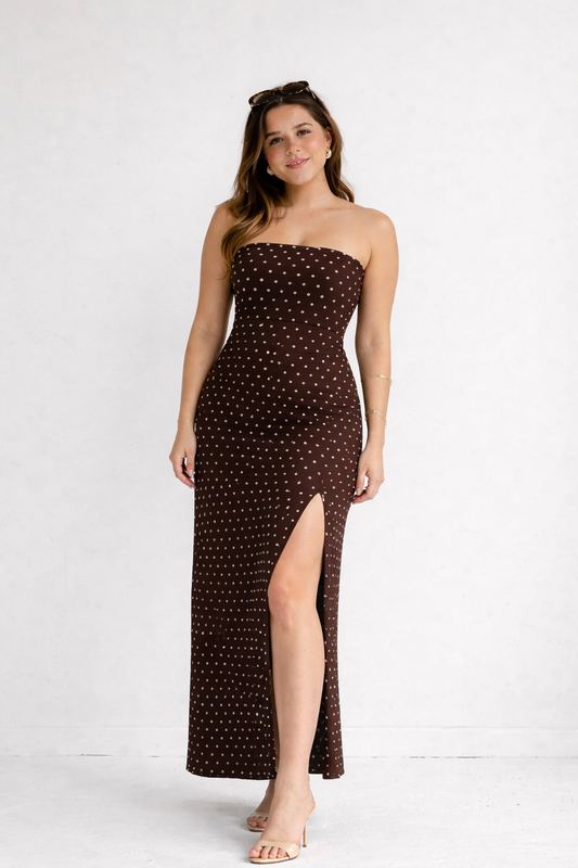 Vestido strapple lunares