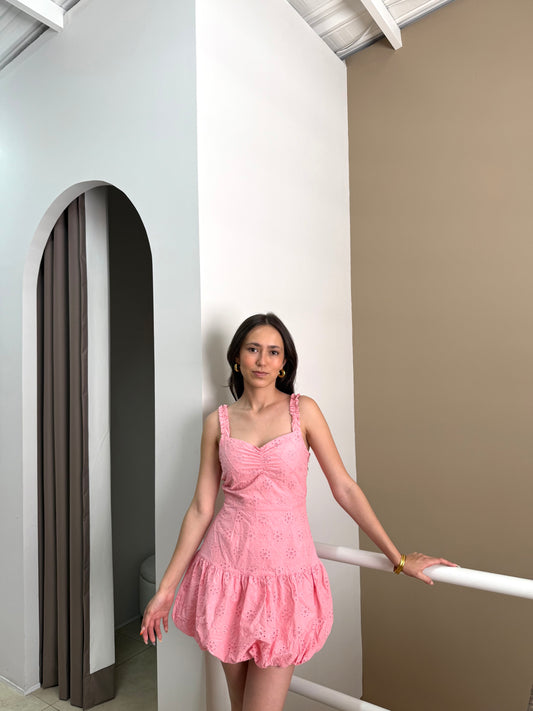 Vestido falda globo
