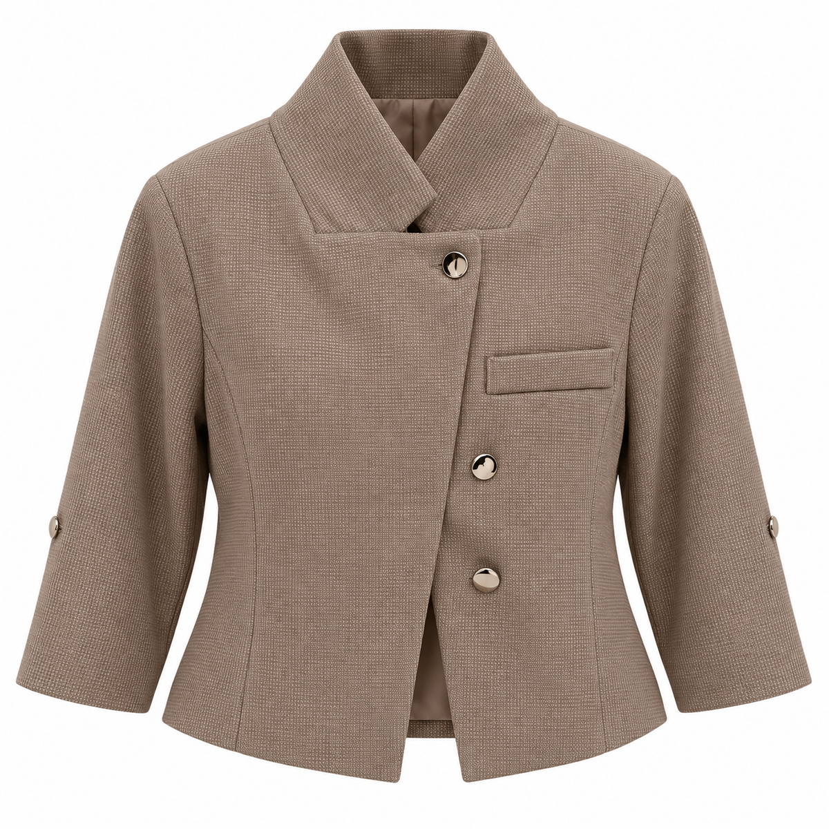 Blazer Corto con Botones Metálicos