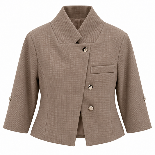 Blazer Corto con Botones Metálicos