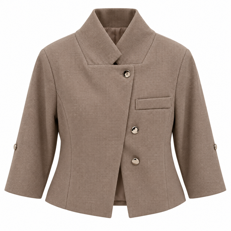 Blazer Corto con Botones Metálicos