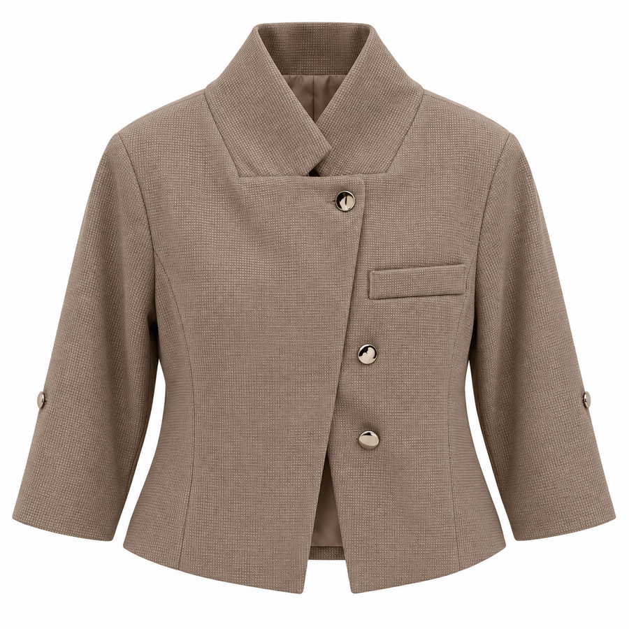 Blazer Corto con Botones Metálicos