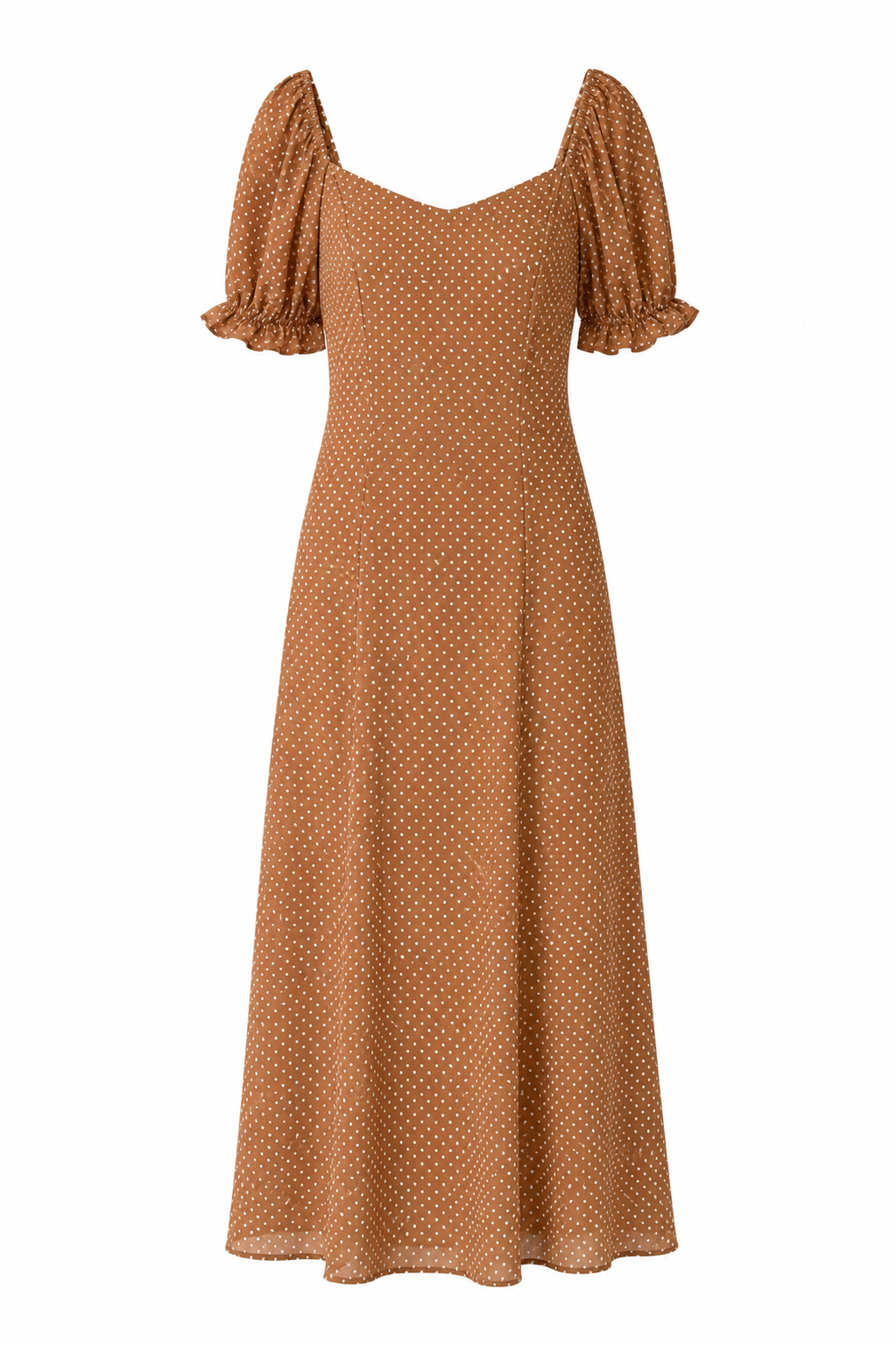 Vestido midi lunares mangas