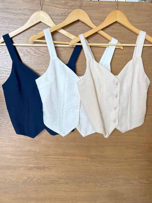 Blusa botones lino