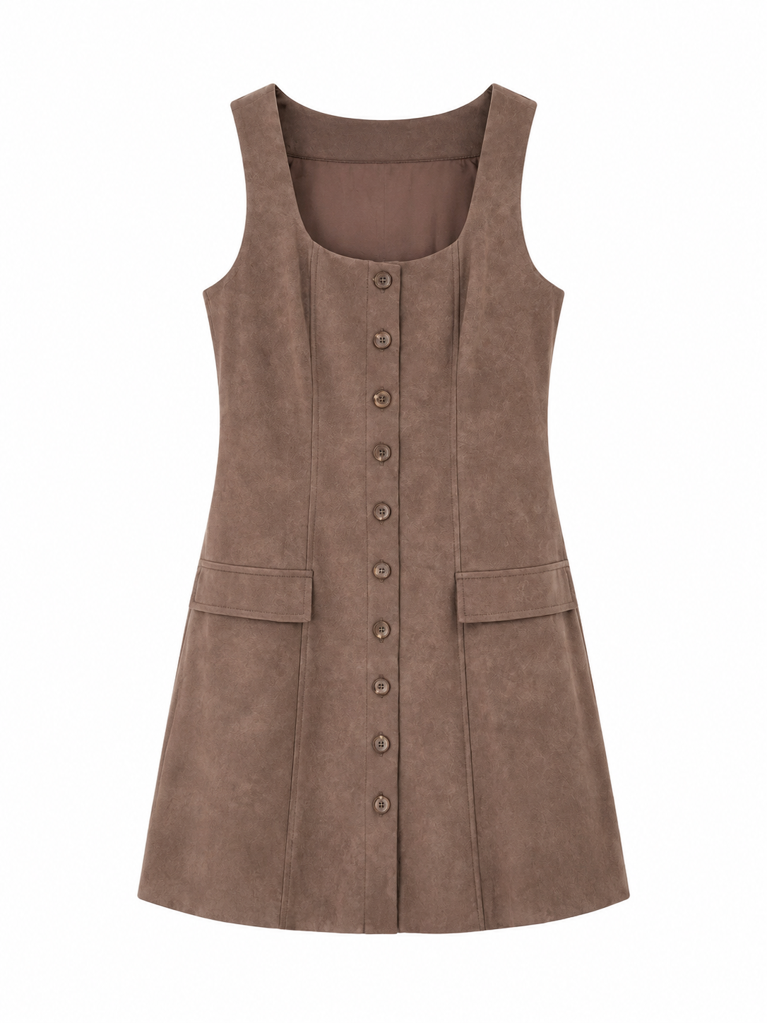 Vestido gamuza botones