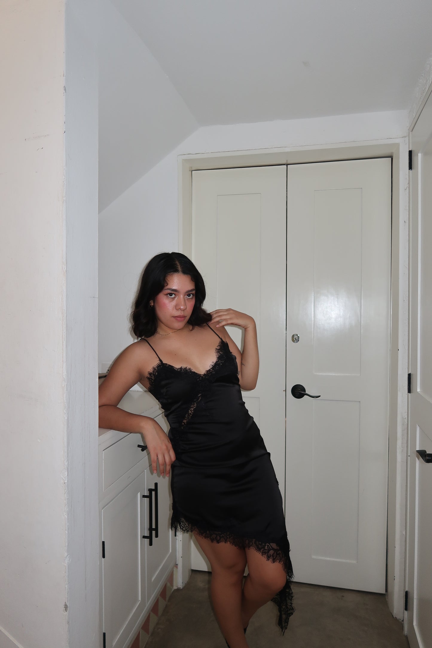 Vestido satin tirantes