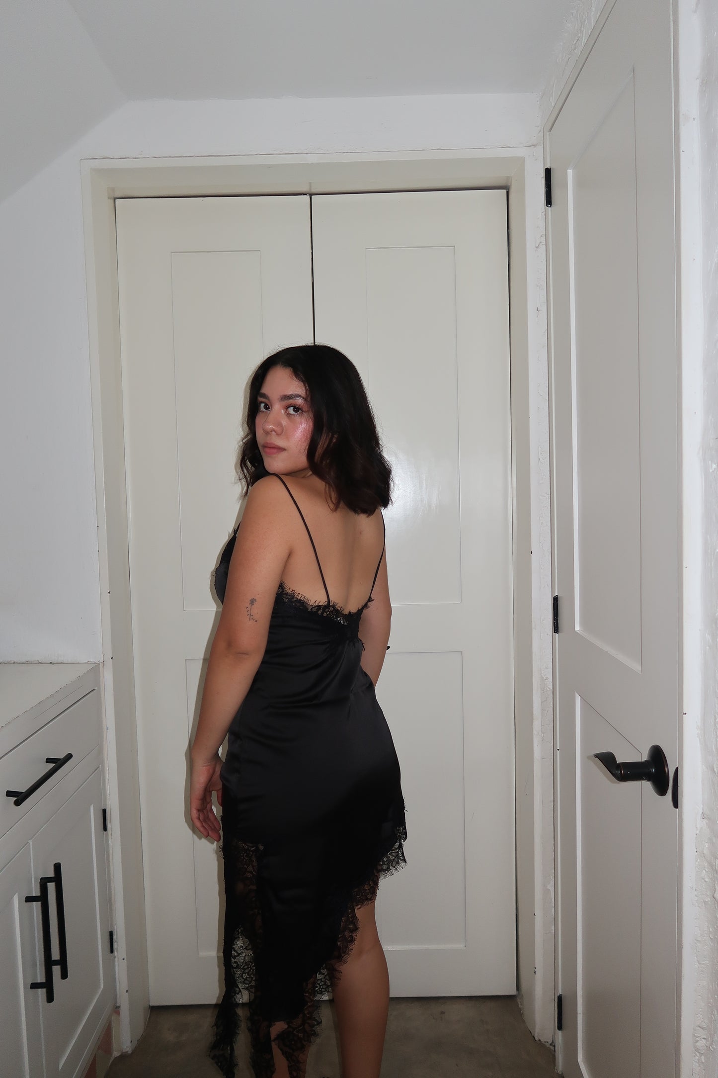 Vestido satin tirantes