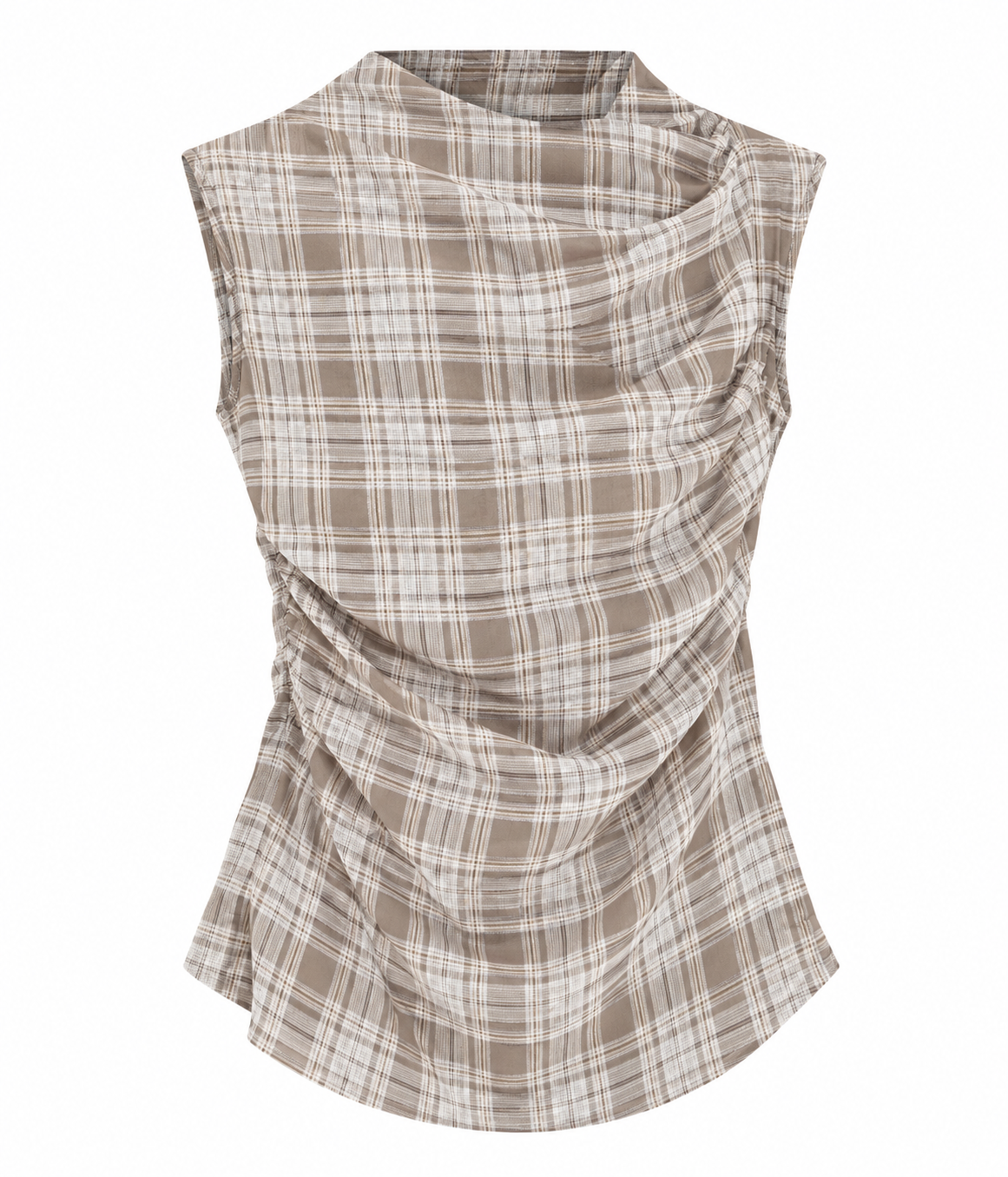 Blusa cuadros cuello alto