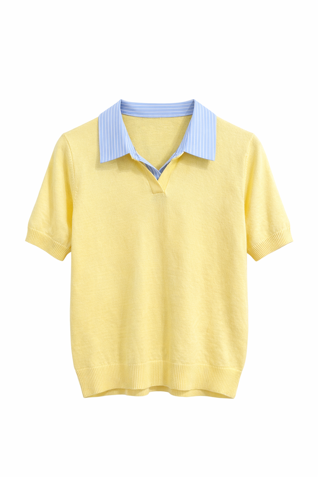 Blusa cuello polo líneas