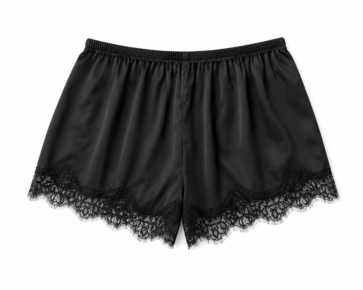 Short Satin Lace Negro