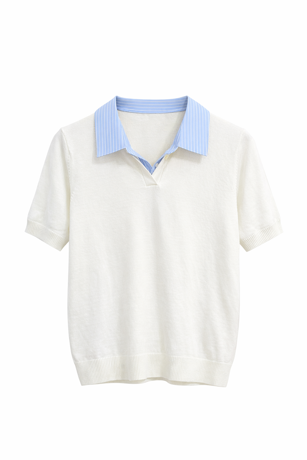 Blusa cuello polo líneas