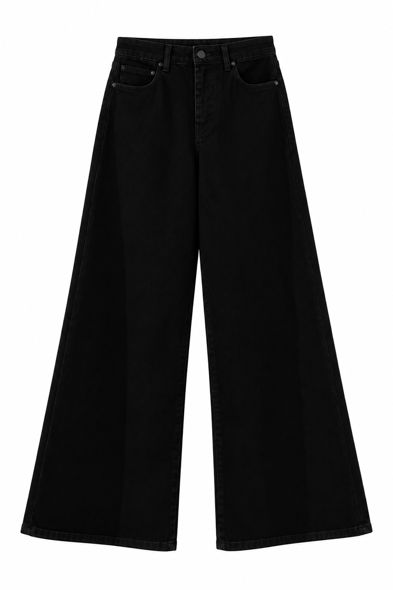 Pantalón wide leg color negro