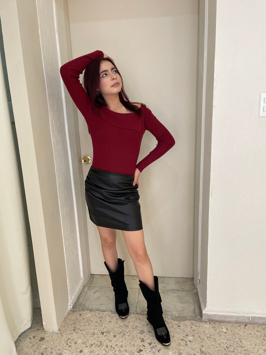 Falda vinipiel negra