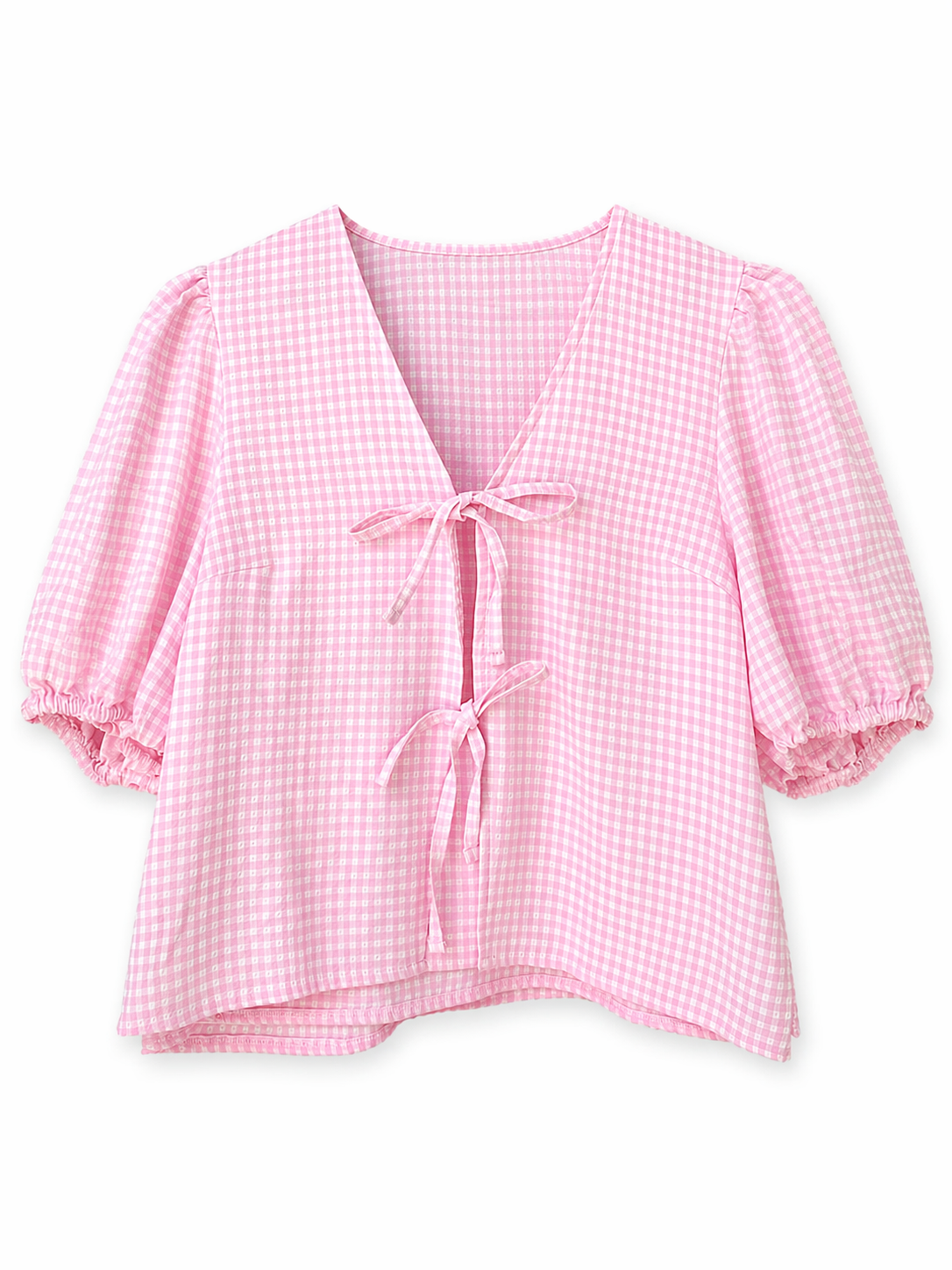Blusa moños cuadros