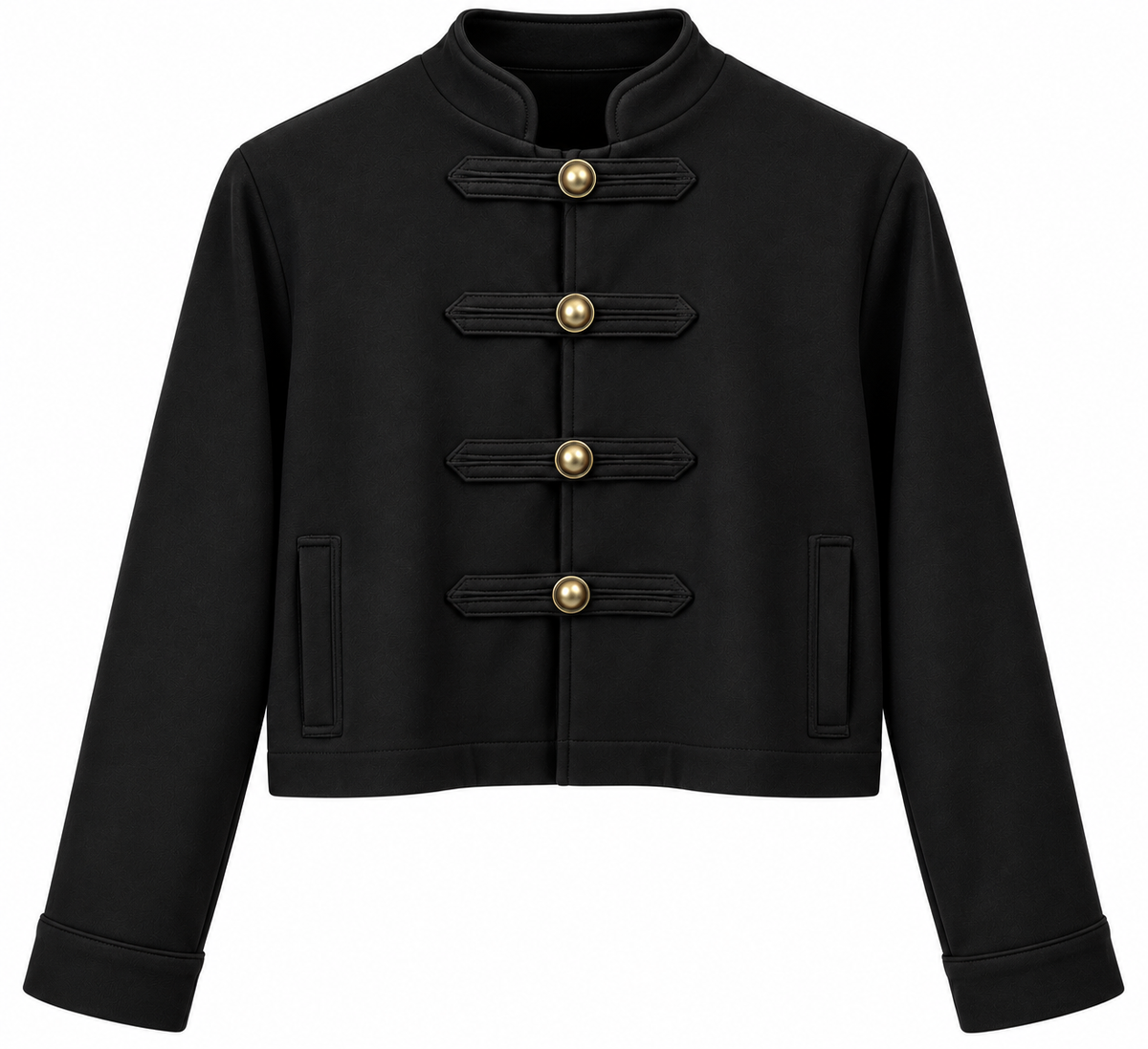 Chaqueta Militar con Botones Dorados